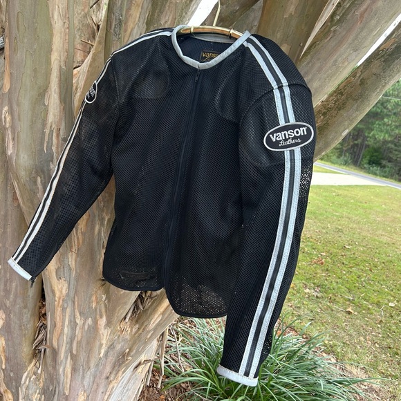 VANSON LEATHER Mesh Motorcycle Jacket Keep you Cool And Protected Men’s size L - Picture 2 of 8
